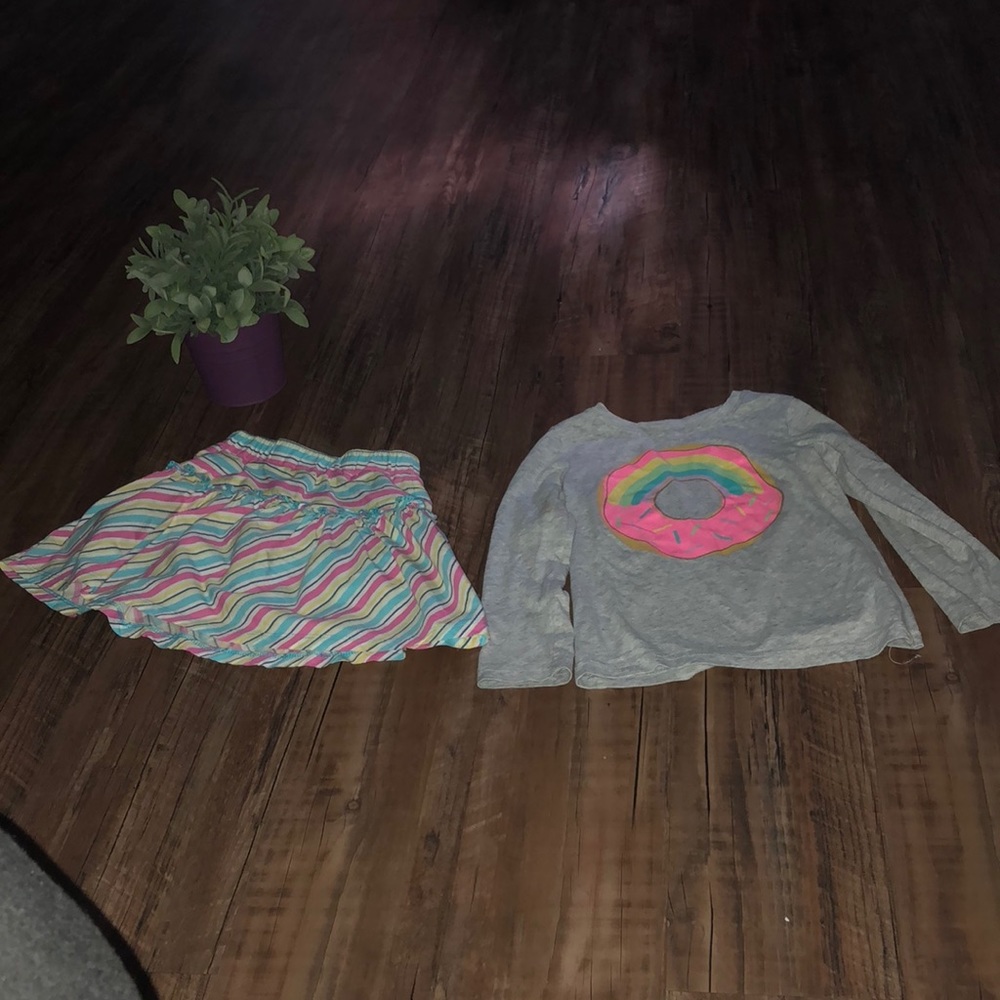 Girls skirt and long sleeve shirt